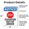 Signmission Elevator Out Of Order Sign With Symbol, 12 in W x Rectangle, Vinyl Decal OS-2PACK-NS-D-1218-V-11737 - alternate 6